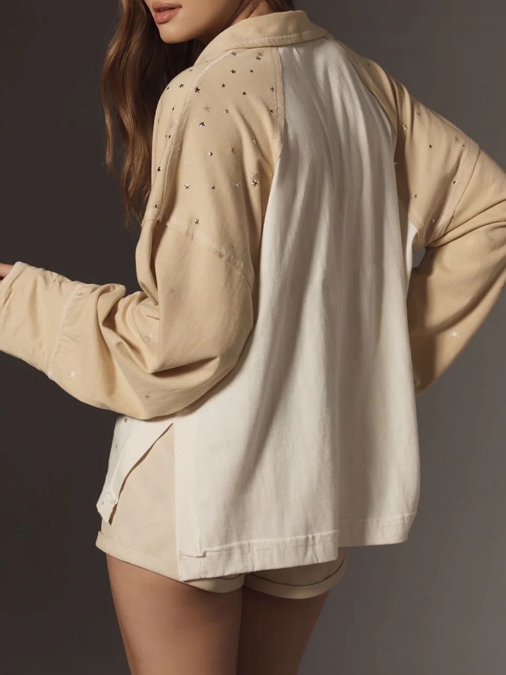 Anthropologie Pilcro Long Sleeve Stardust Graphic Henley Top Size Medium - Picture 5 of 16